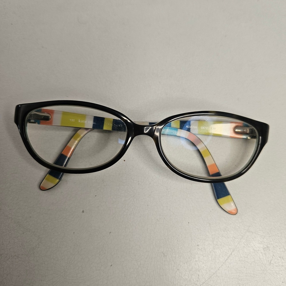 Kate Spade Alvena 0X77 Teal Green Striped Oval Eyeglasses Frames 130mm Womens